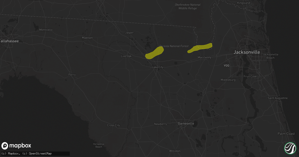 Hail map in Lake City, FL on March 1, 2019