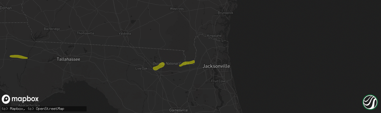 Hail map in Saint George, GA on March 1, 2019