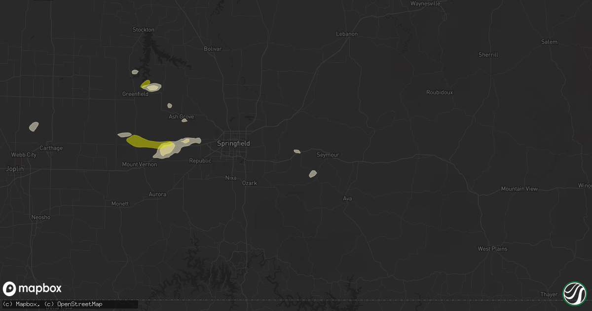 Hail map in Fordland, MO on March 1, 2020