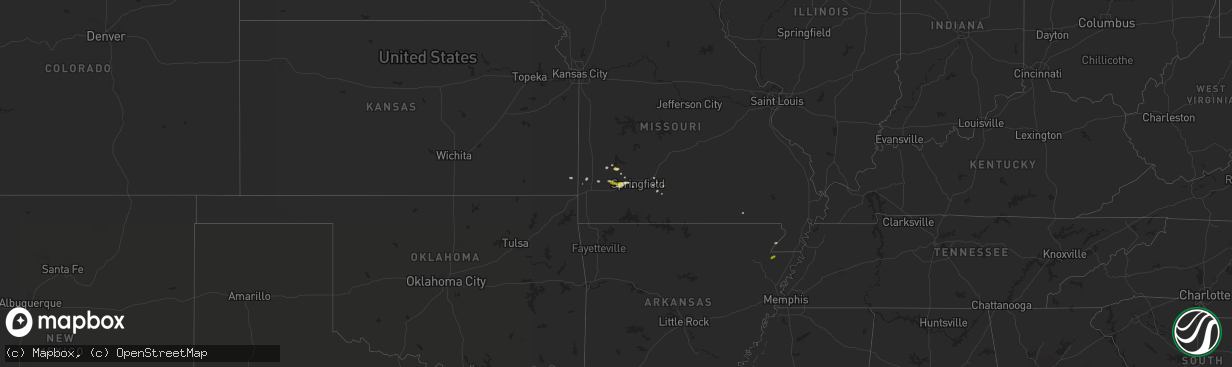 Hail map on March 1, 2020