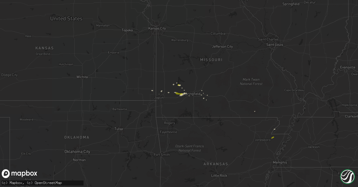 Hail map on March 1, 2020