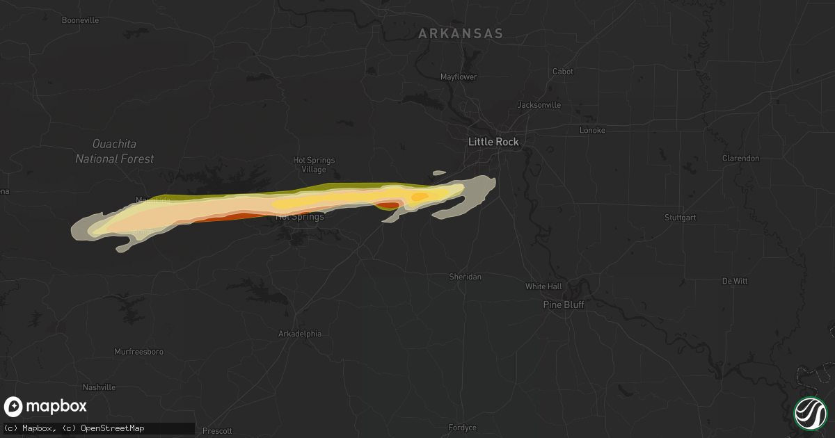 Hail map in Benton, AR on March 1, 2023