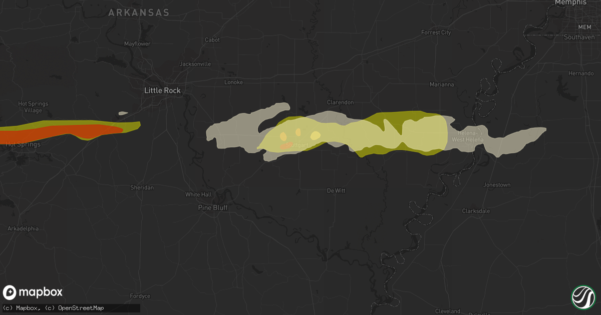 Hail Map in Stuttgart, AR on March 1, 2023 - HailTrace