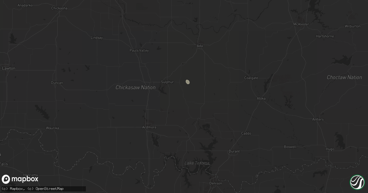 Hail map in Mill Creek, OK on March 1, 2024