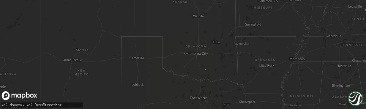 Hail map in Oklahoma on March 1, 2024