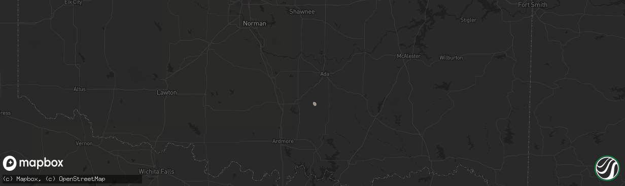 Hail map in Roff, OK on March 1, 2024