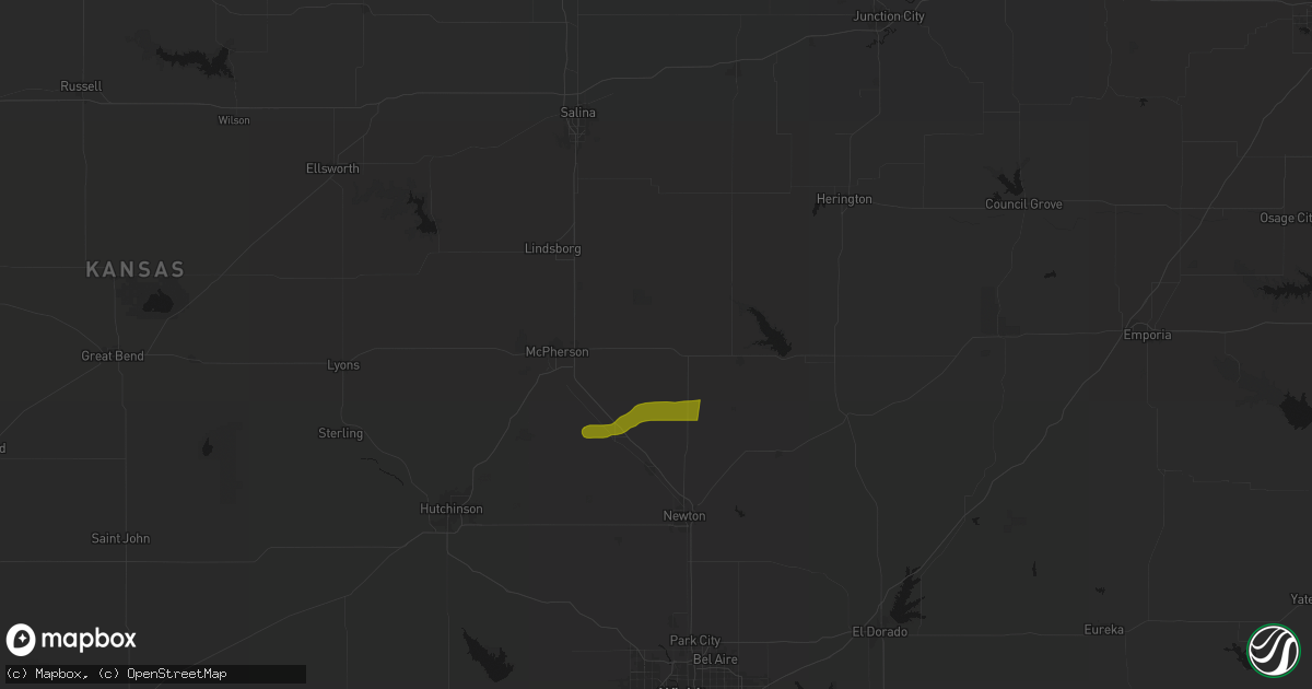 Hail map in Canton, KS on March 1, 2026