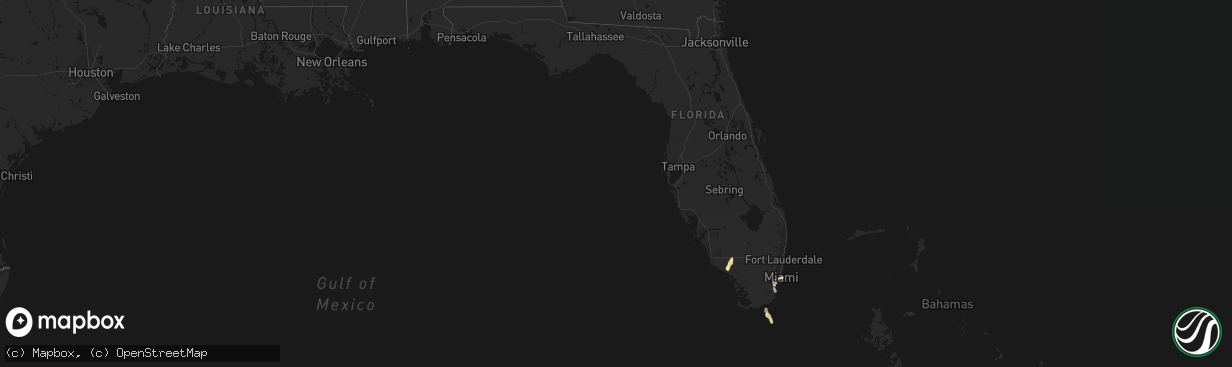 Hail map in Florida on March 1, 2026