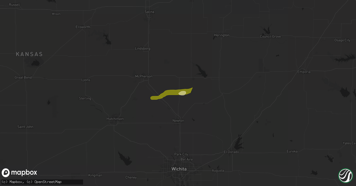 Hail map in Goessel, KS on March 1, 2026