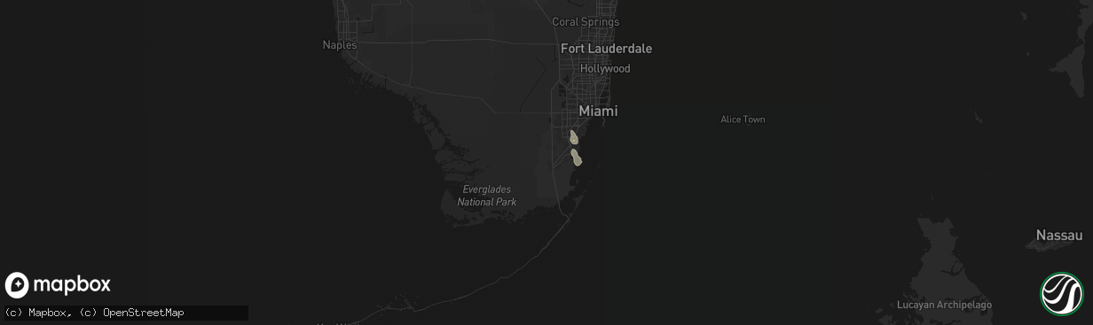 Hail map in Homestead, FL on March 1, 2026