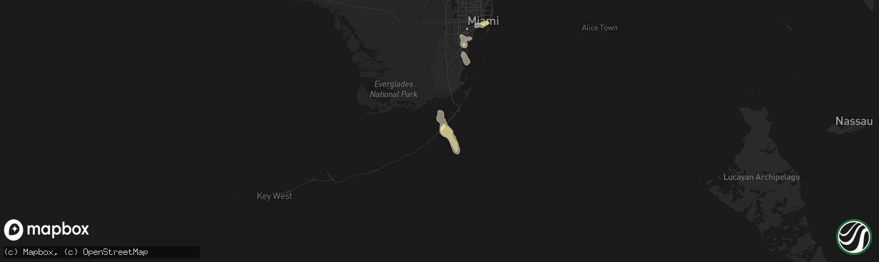 Hail map in Tavernier, FL on March 1, 2026