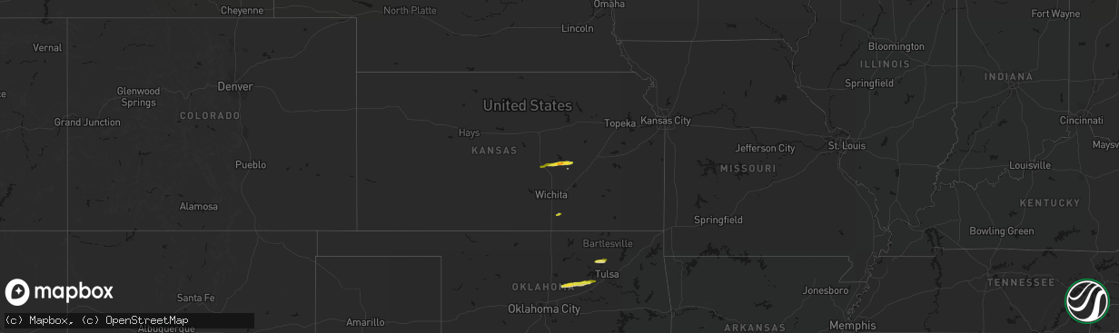 Hail map on March 1, 2026