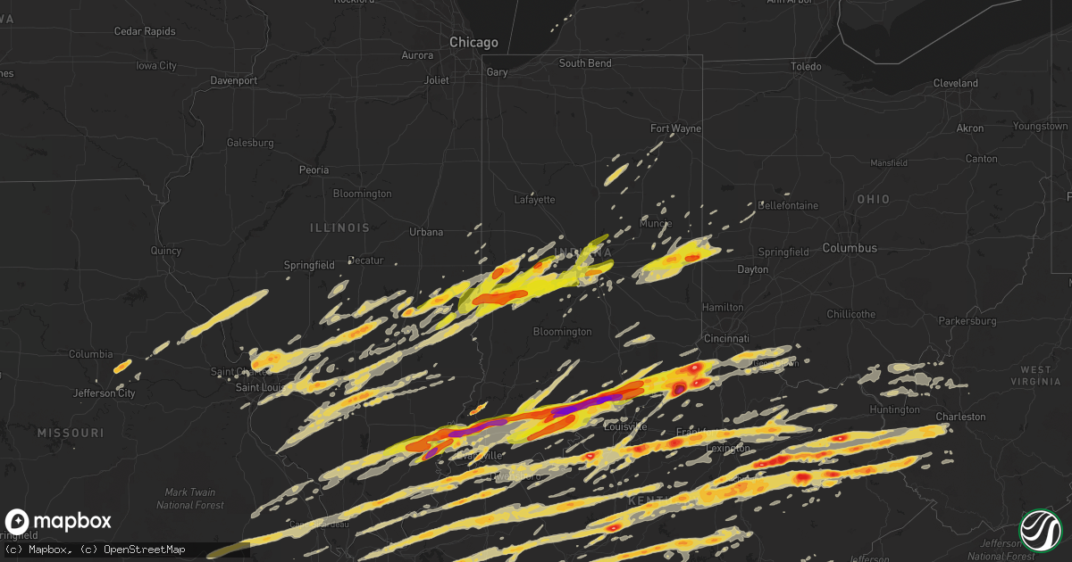 Hail map on March 2, 2012