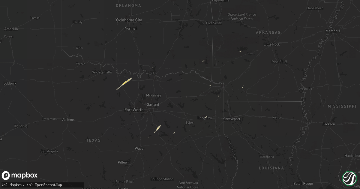 Hail map in Oklahoma on March 2, 2014