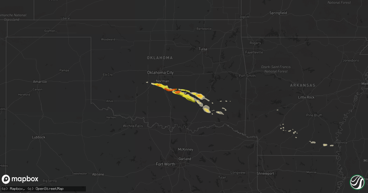 Hail map on March 2, 2016