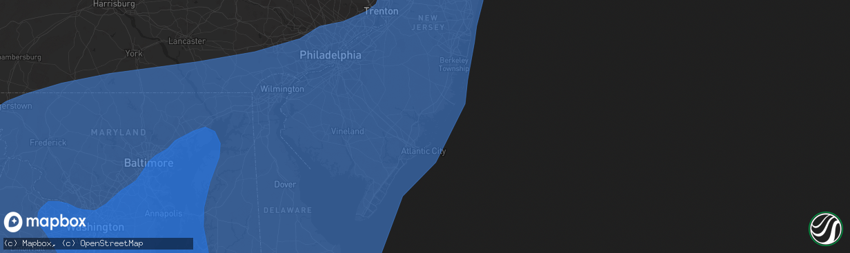 Hail map in Alexandria, VA on March 2, 2018