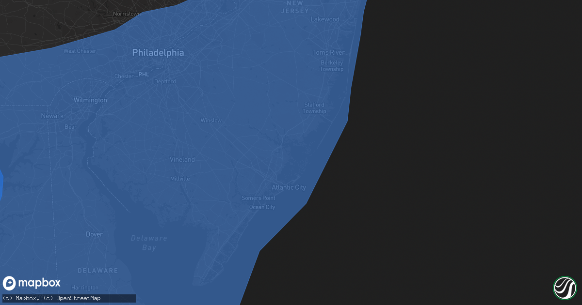 Hail map in Chesapeake, VA on March 2, 2018
