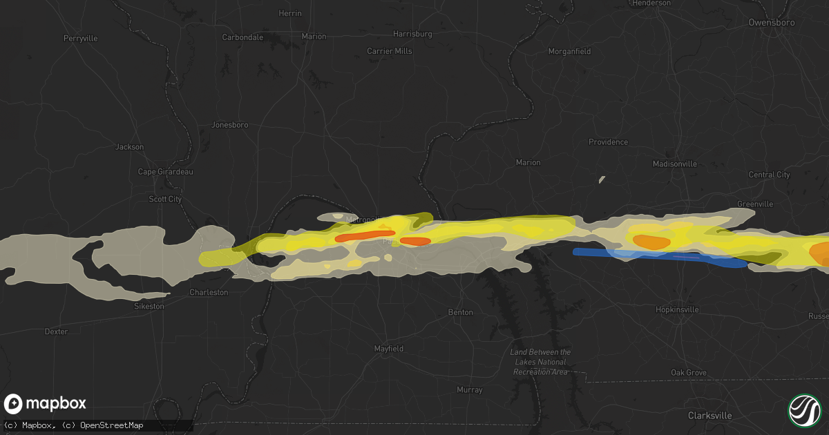 Hail map in Brookport, IL on March 2, 2020