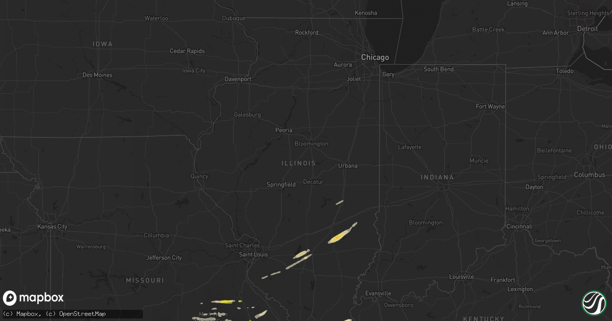 Hail map in Illinois on March 2, 2020