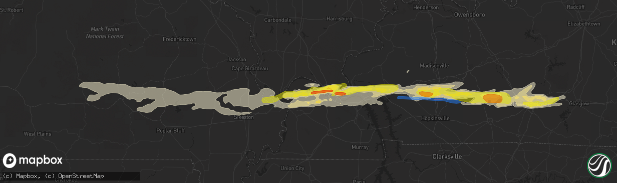 Hail map in Kevil, KY on March 2, 2020