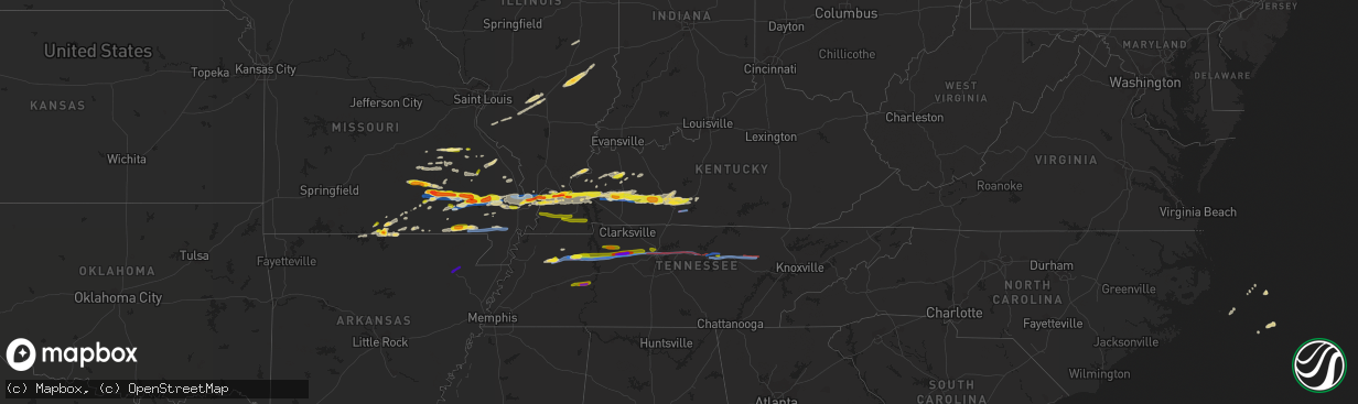 Hail map on March 2, 2020