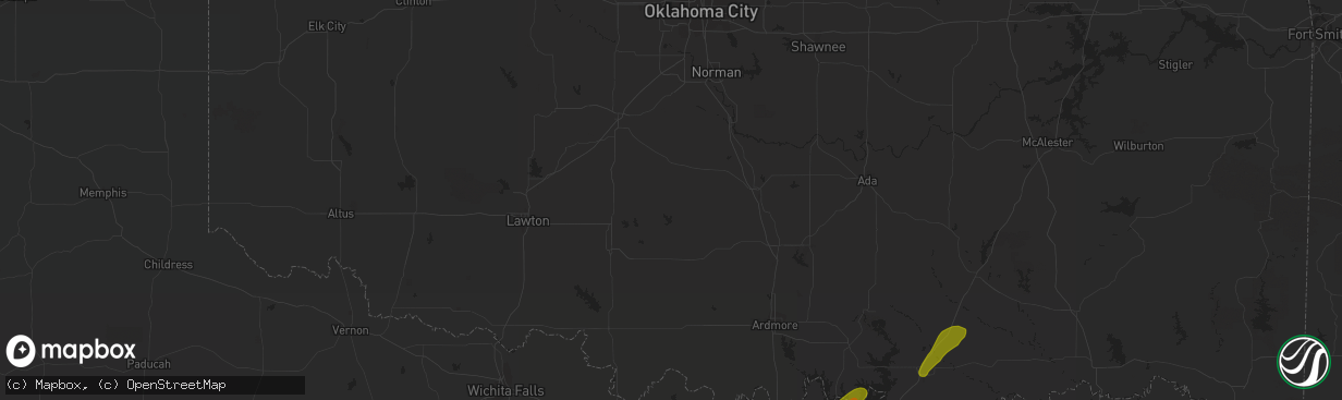 Hail map in Albany, TX on March 2, 2023