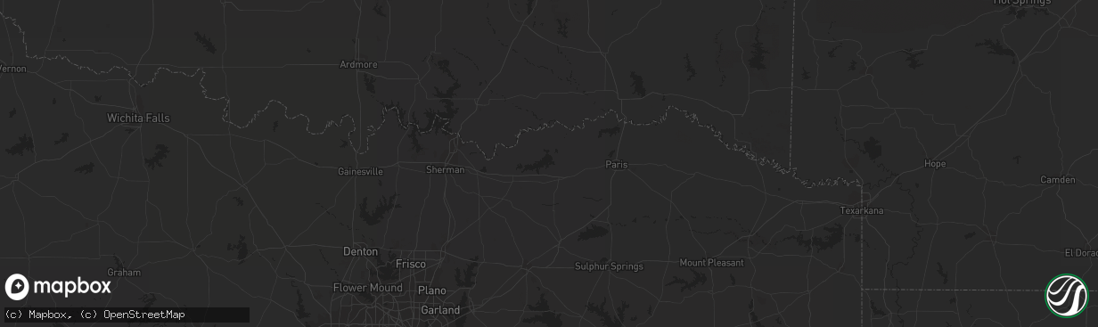 Hail map in Fairland, OK on March 2, 2023