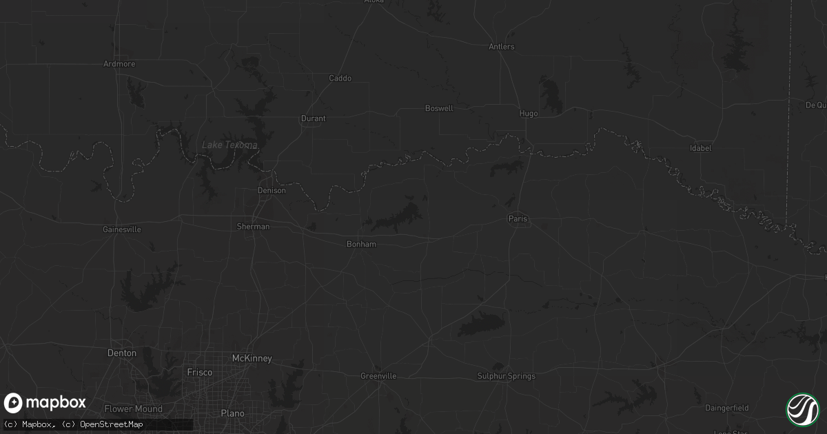 Hail map in Round Mountain, TX on March 2, 2023