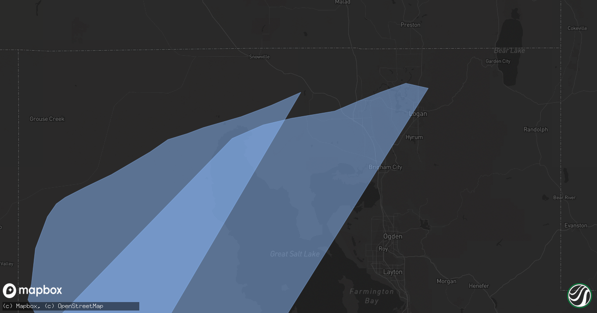 Hail map in Corinne, UT on March 2, 2024