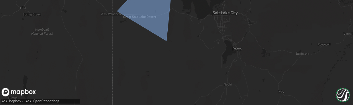 Hail map in Dugway, UT on March 2, 2024