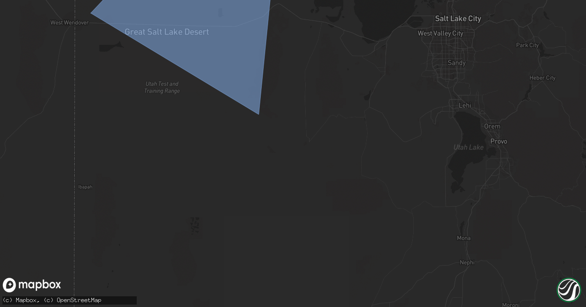 Hail map in Dugway, UT on March 2, 2024