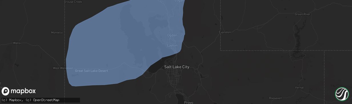 Hail map in Farmington, UT on March 2, 2024