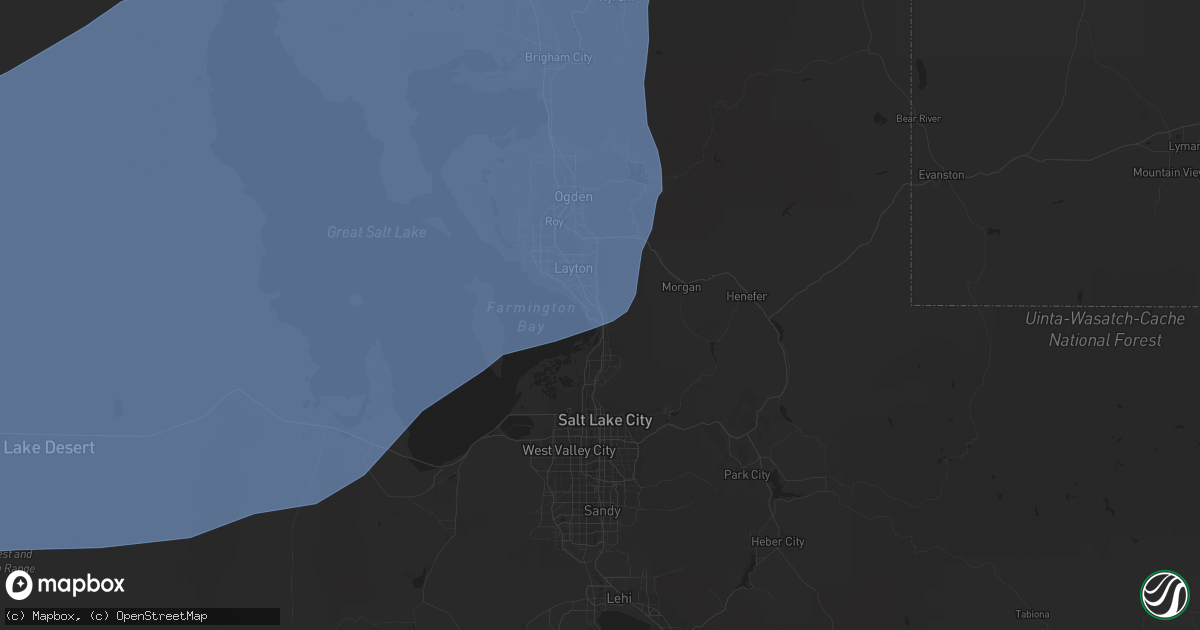 Hail map in Farmington, UT on March 2, 2024