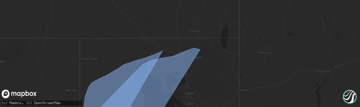 Hail map in Garland, UT on March 2, 2024