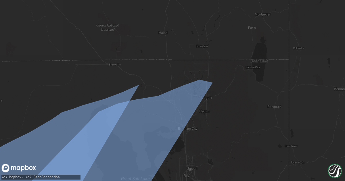 Hail map in Garland, UT on March 2, 2024
