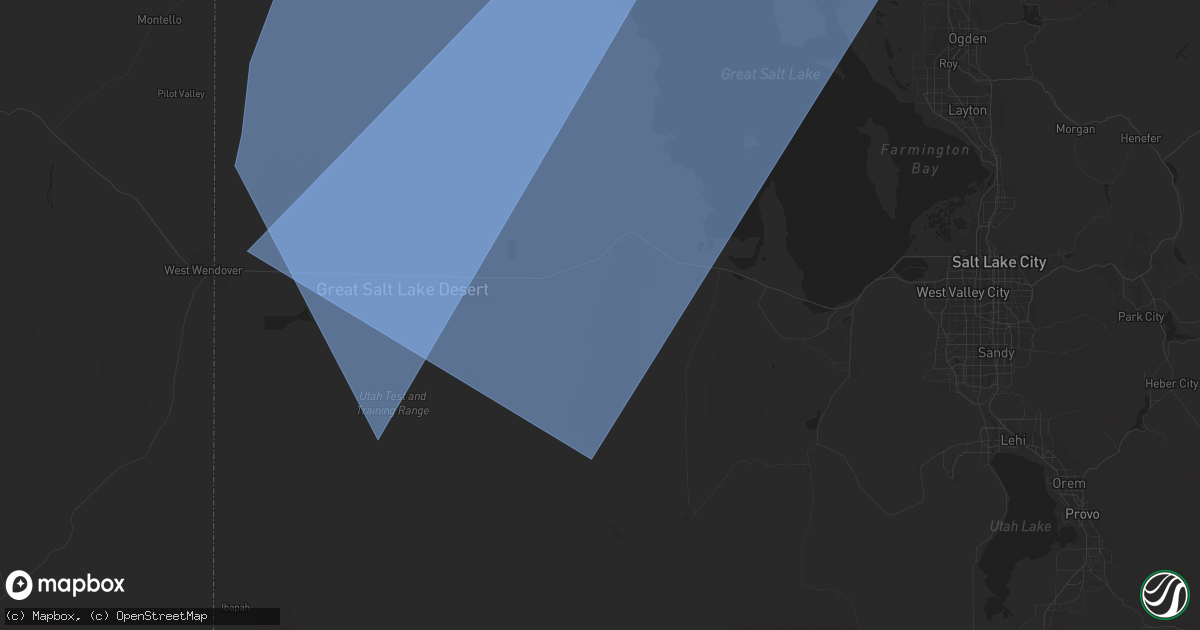 Hail map in Grantsville, UT on March 2, 2024