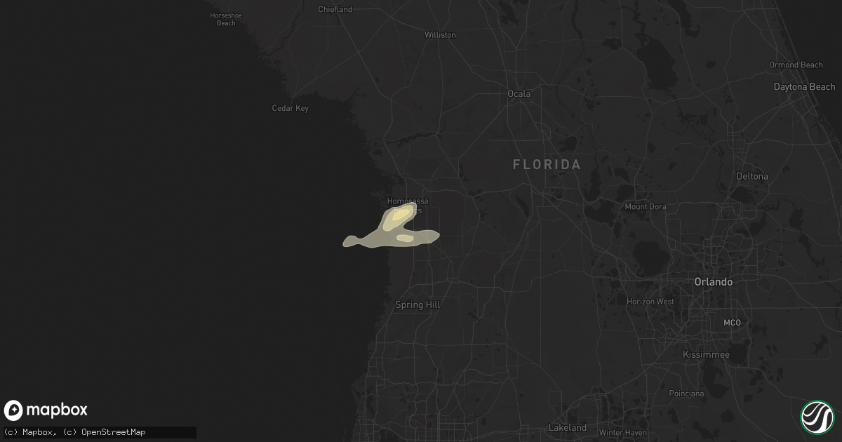 Hail map in Homosassa, FL on March 2, 2024