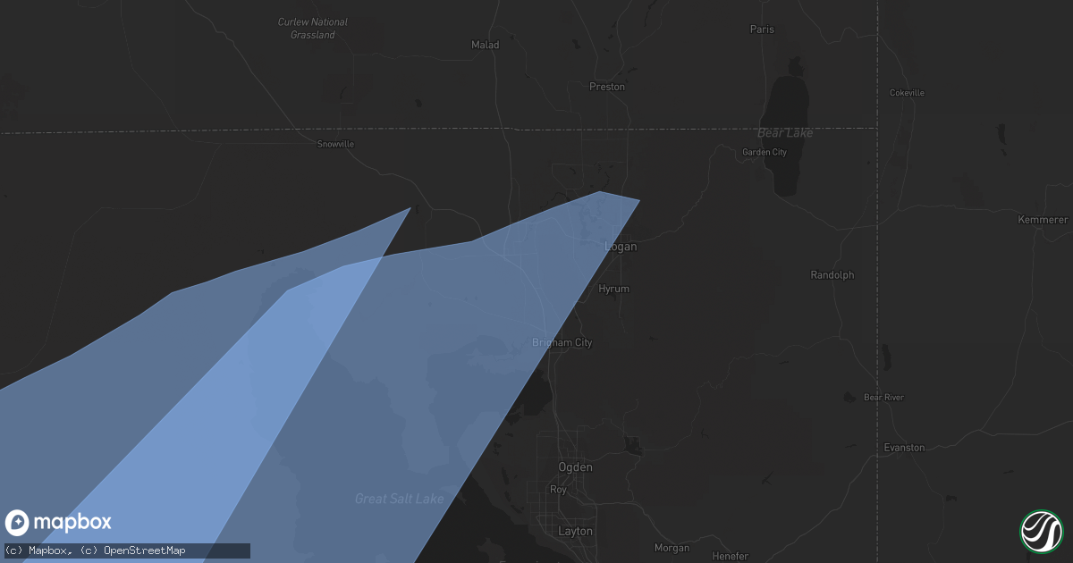 Hail map in Honeyville, UT on March 2, 2024