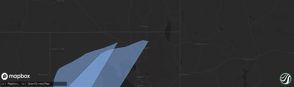 Hail map in Hyde Park, UT on March 2, 2024