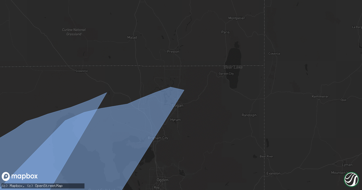 Hail map in Hyde Park, UT on March 2, 2024