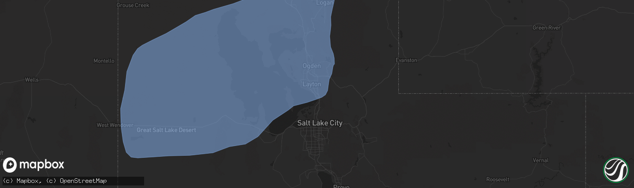 Hail map in Kaysville, UT on March 2, 2024