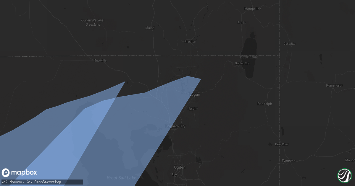 Hail map in Mendon, UT on March 2, 2024