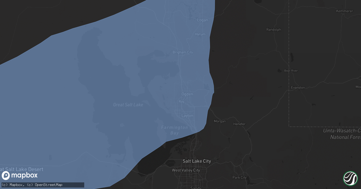 Hail map in Ogden, UT on March 2, 2024