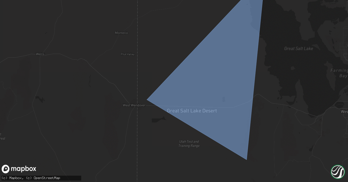 Hail map in Wendover, UT on March 2, 2024