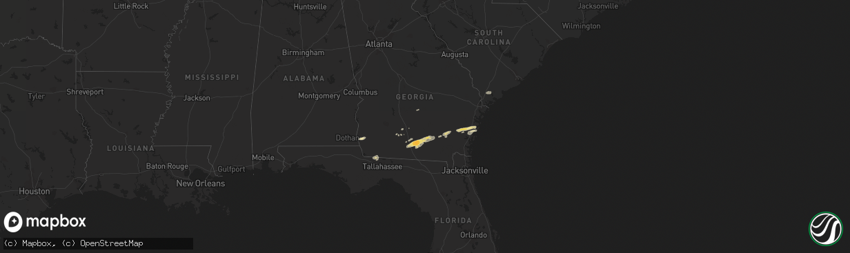 Hail map in South Carolina on March 3, 2012