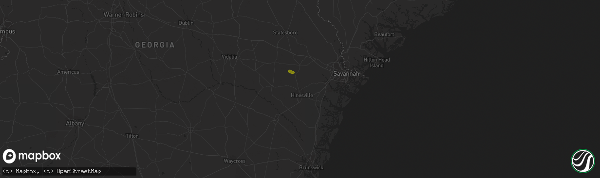 Hail map in Fort Stewart, GA on March 3, 2014