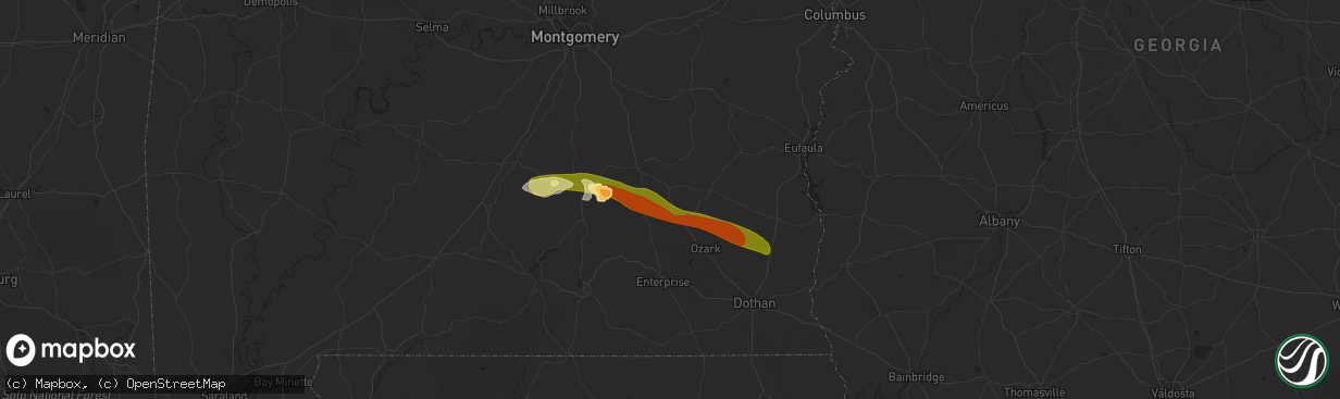 Hail map in Brundidge, AL on March 3, 2016