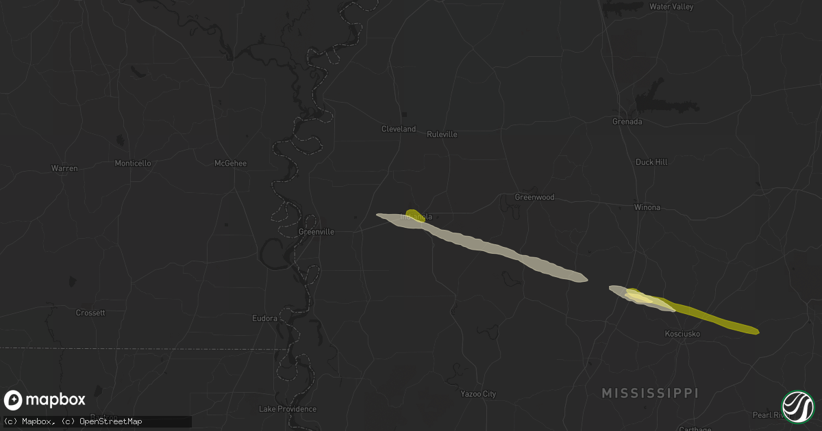 Hail map in Indianola, MS on March 3, 2016