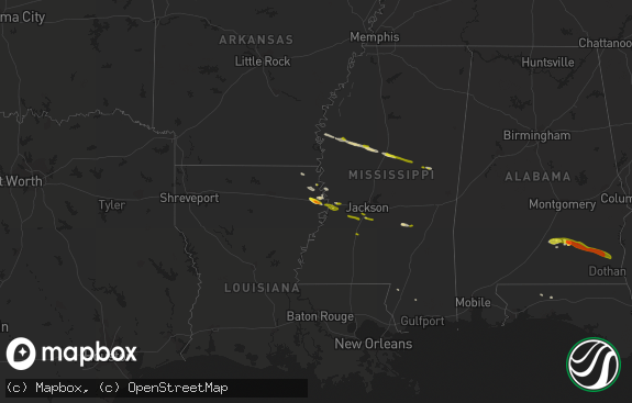 Hail map preview on 03-03-2016