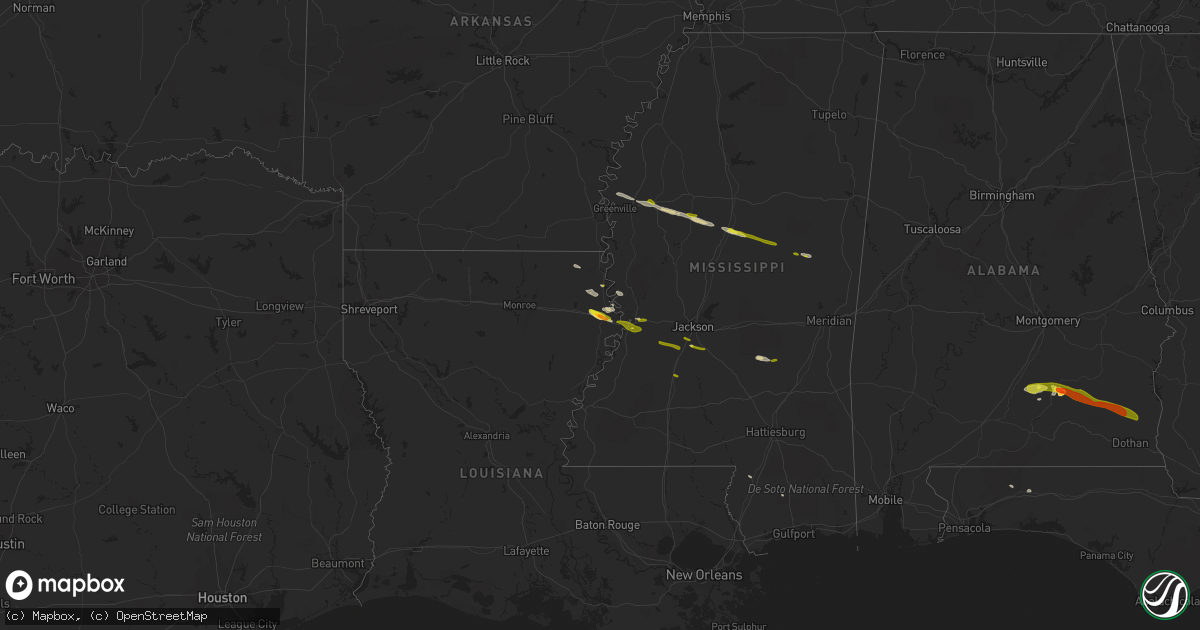 Hail map on March 3, 2016